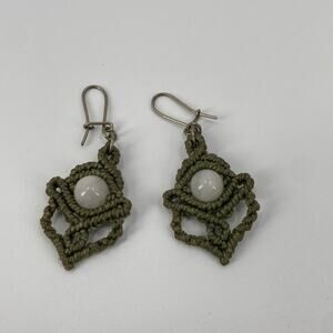 Crochet moonstone earrings